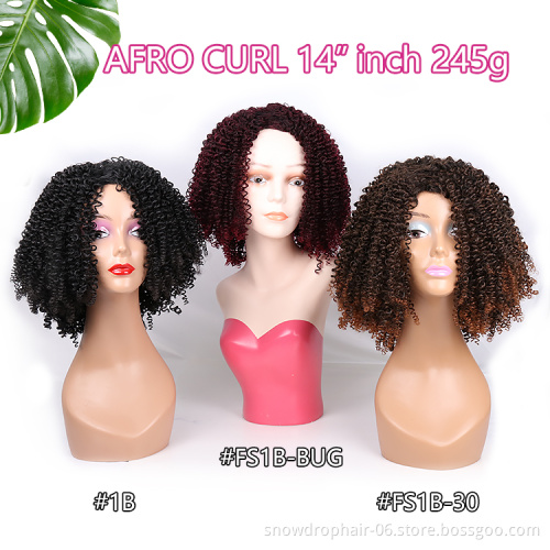 Heat Resistance Wigs Curl With Highlights Short Premium Fiber Wholesale Heat Resistant Afro Curls Wigs Synthetic Hair Wig